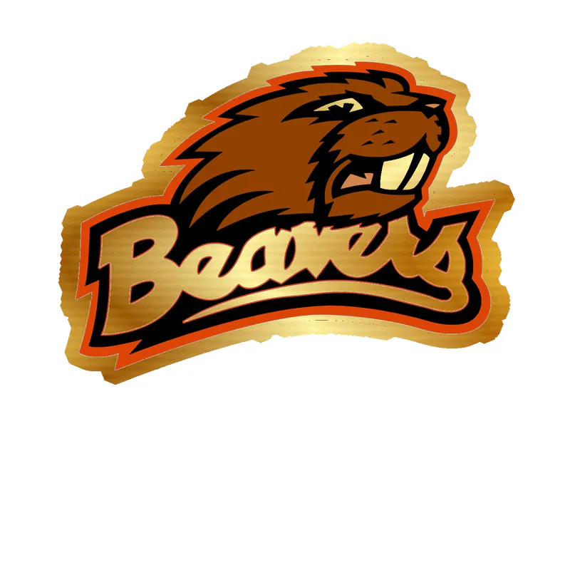 Oregon State Beavers - Image 1 - Gold Chrome Vinyl Decal - Custom Size