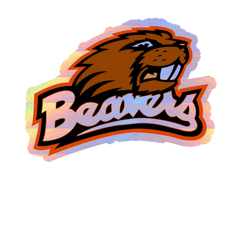 Oregon State Beavers - Image 1 - Holographic Vinyl Decal - Custom Size