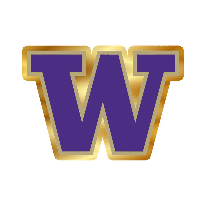 Washington Huskies - Image 1 - Gold Chrome Vinyl Decal - Custom Size