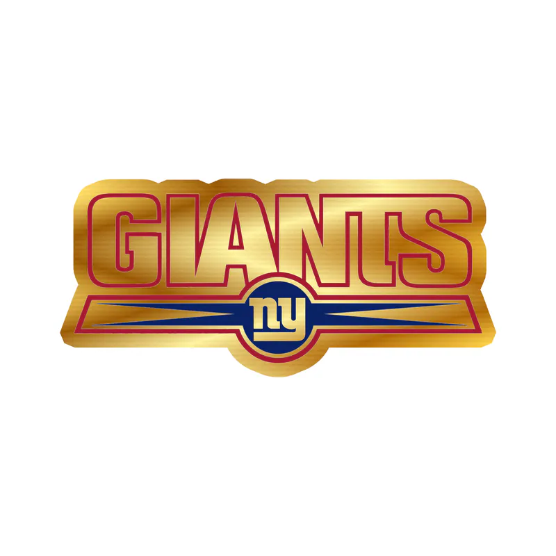 New York Giants - White Giants NY - Gold Chrome Vinyl Sticker - Custom Size
