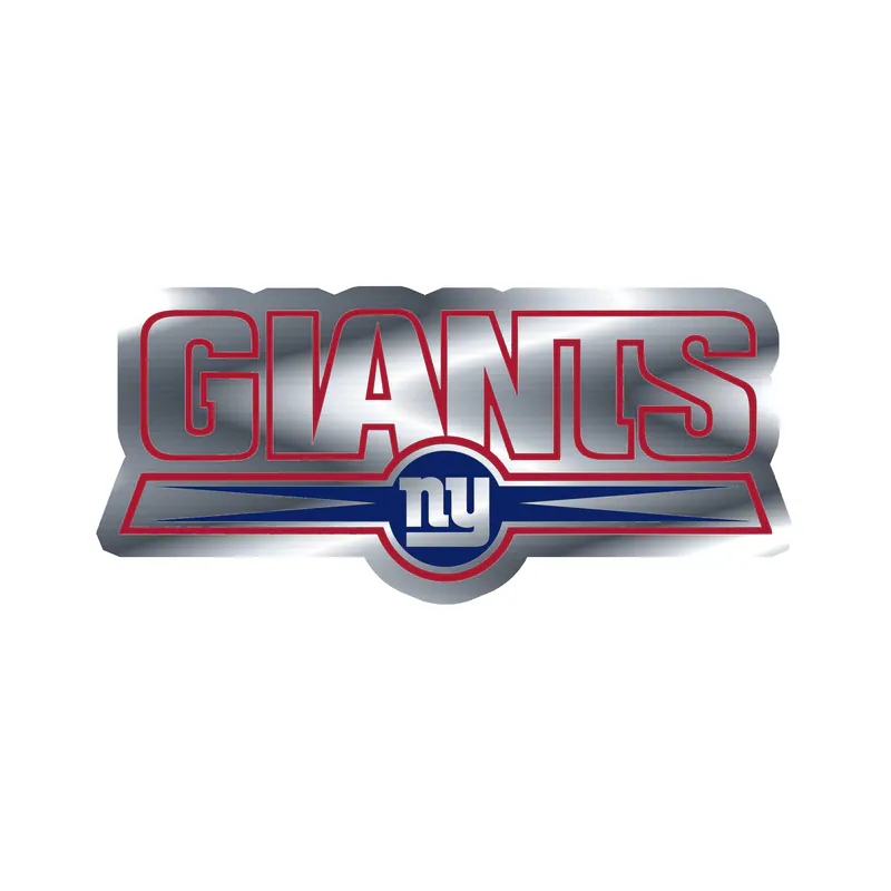 New York Giants - White Giants NY - Silver Chrome Vinyl Sticker - Custom Size