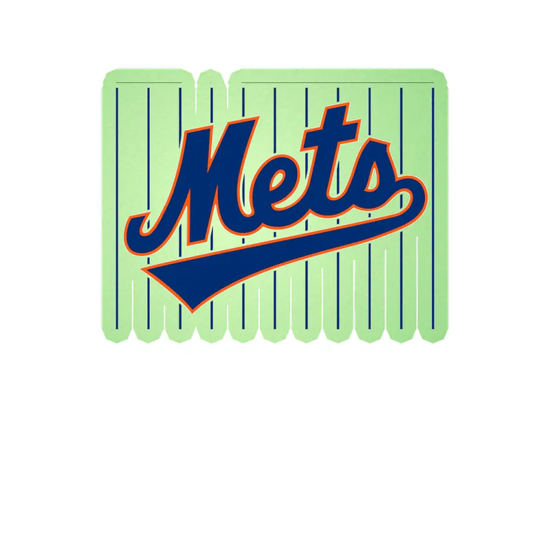 New York Mets - Square with stripes - Glow in the Dark Vinyl Sticker - Custom Size