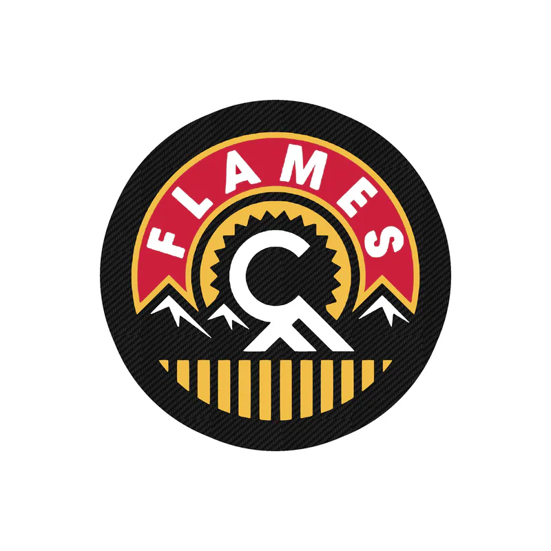 Calgary Flames - Circle With C In Middle - Carbon Fiber Vinyl Sticker - Custom Size