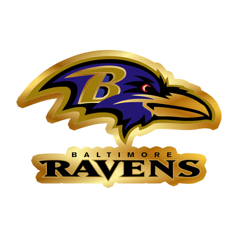 Baltimore Ravens - Image 13 - Gold Chrome Vinyl Sticker - Custom Size