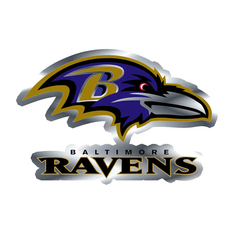 Baltimore Ravens - Image 13 - Silver Chrome Vinyl Sticker - Custom Size