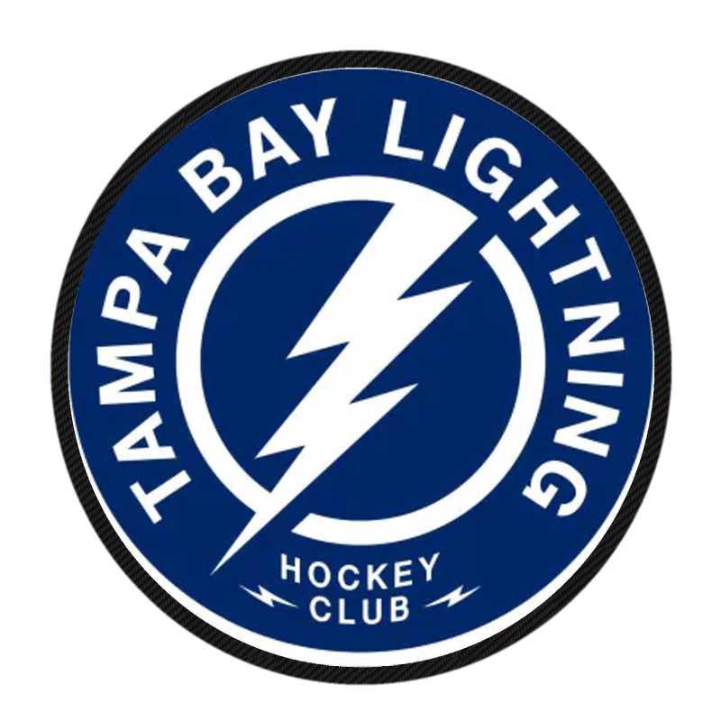 Tampa Bay Lightning - Blue Circle With Name - Carbon Fiber Vinyl Sticker - Custom Size