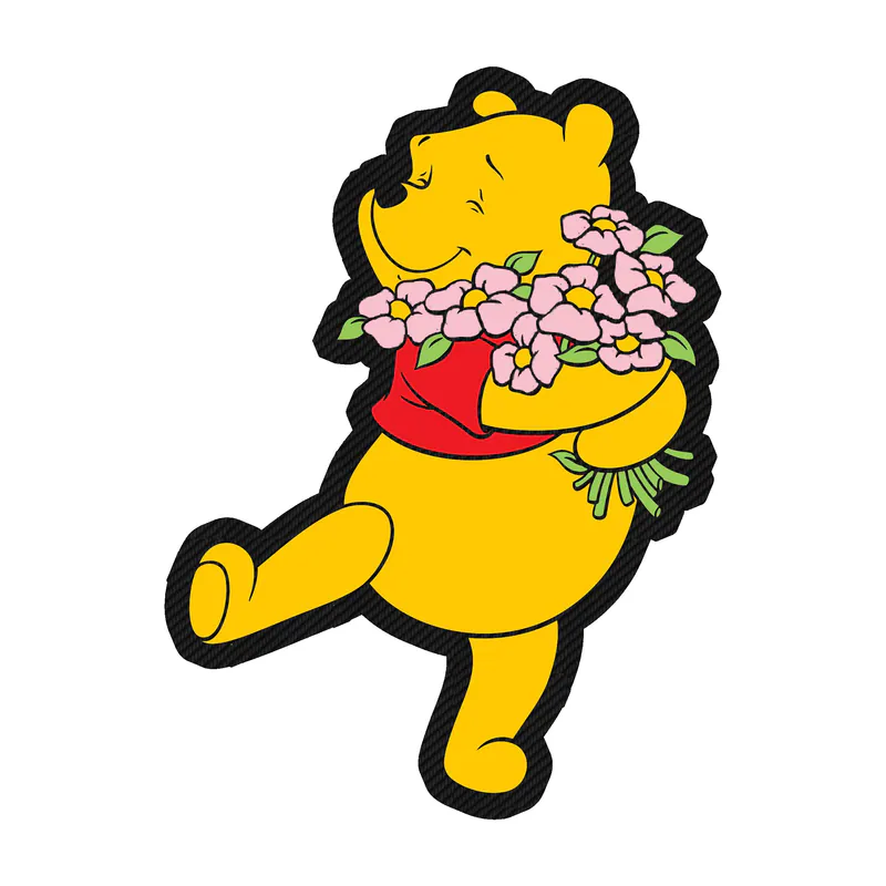 Winnie The Pooh - Carbon Fiber Vinyl Sticker - Custom Size