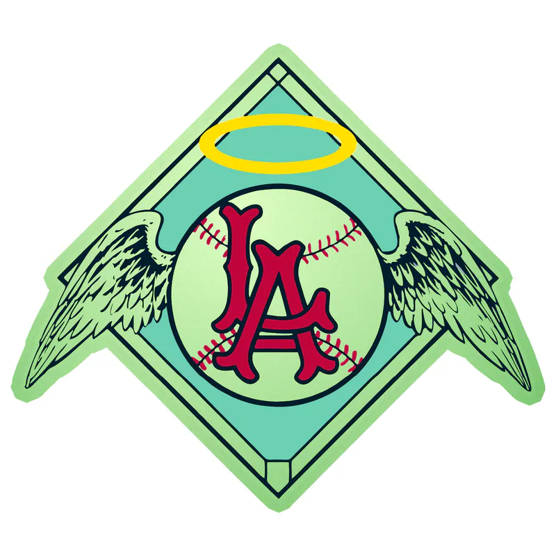 Los Angeles Angels - 1961 Logo - Glow in the Dark Vinyl Sticker - Custom Size