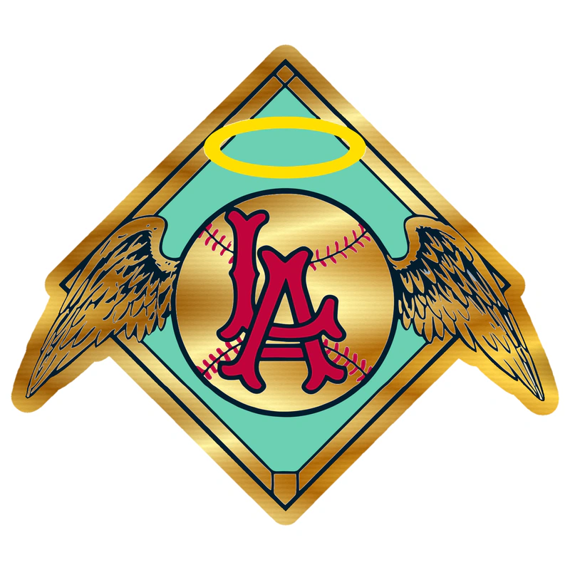 Los Angeles Angels - 1961 Logo - Gold Chrome Vinyl Sticker - Custom Size