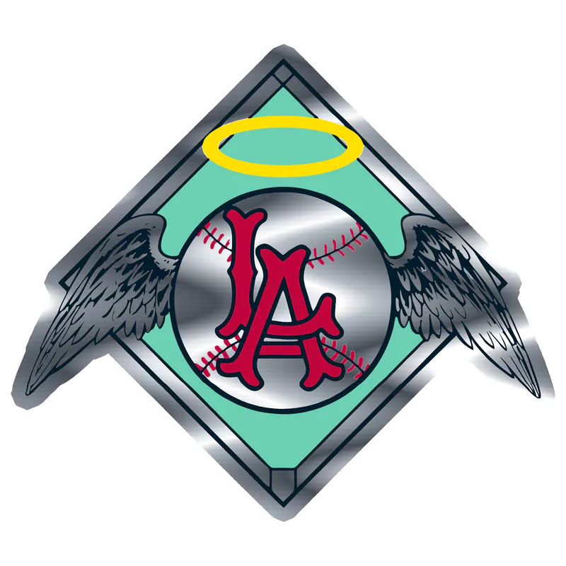 Los Angeles Angels - 1961 Logo - Silver Chrome Vinyl Sticker - Custom Size