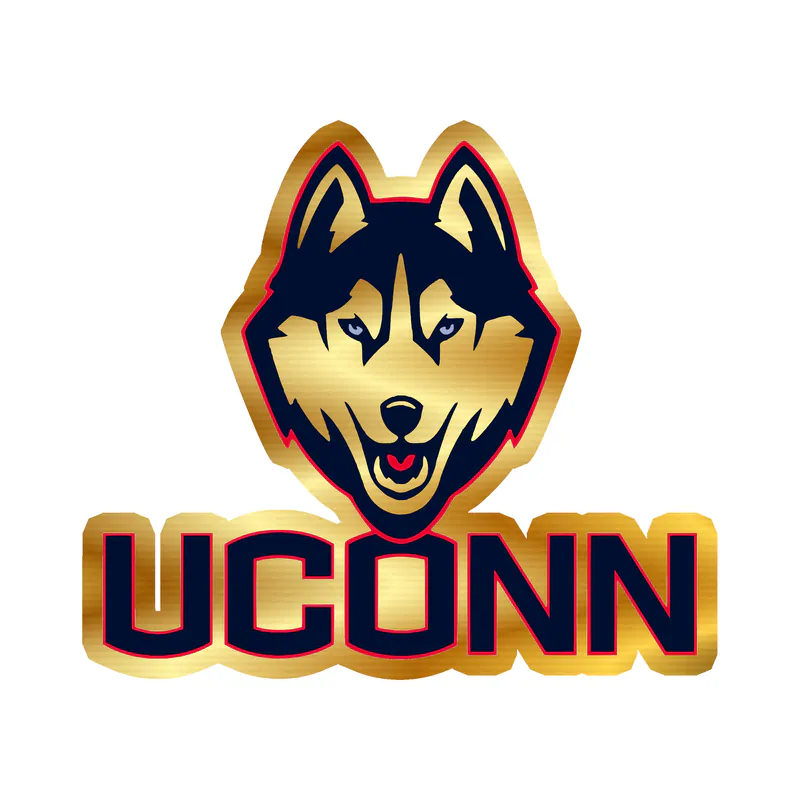 UConn Gold Chrome Vinyl Decal - Custom Size