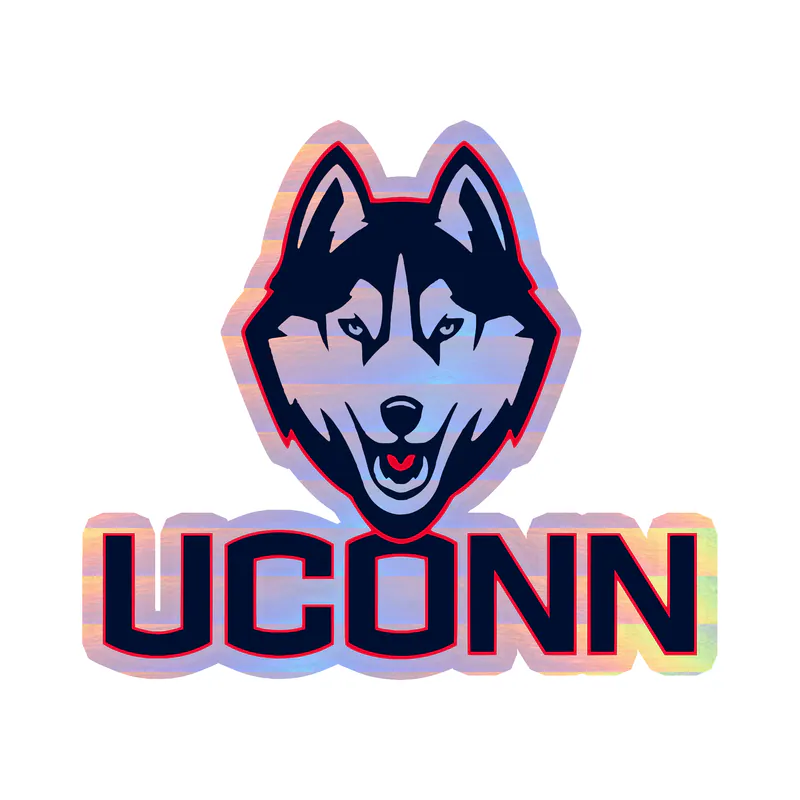 UConn Holographic Vinyl Decal - Custom Size
