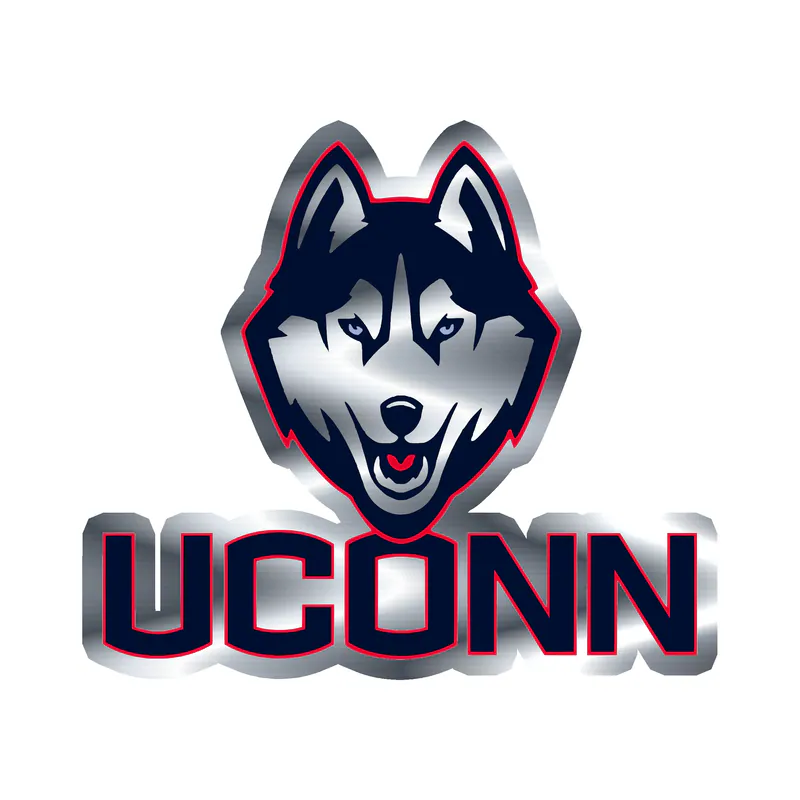 UConn Silver Chrome Vinyl Decal - Custom Size