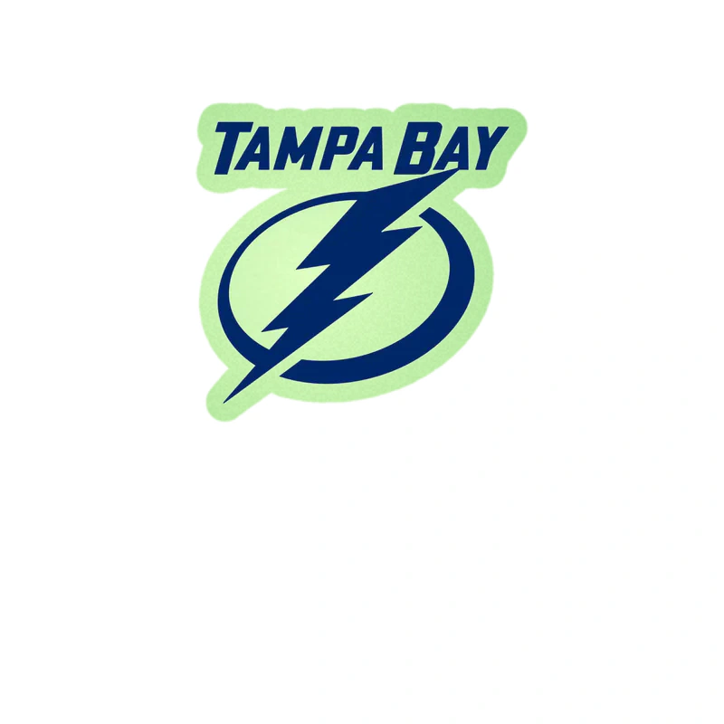 Tampa Bay Lightning - Lighting Bolt Oval With Name - Glow in the Dark Vinyl Sticker - Custom Size