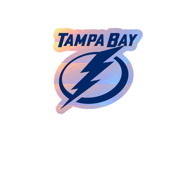 Tampa Bay Lightning - Lighting Bolt Oval With Name - Holographic Vinyl Sticker - Custom Size