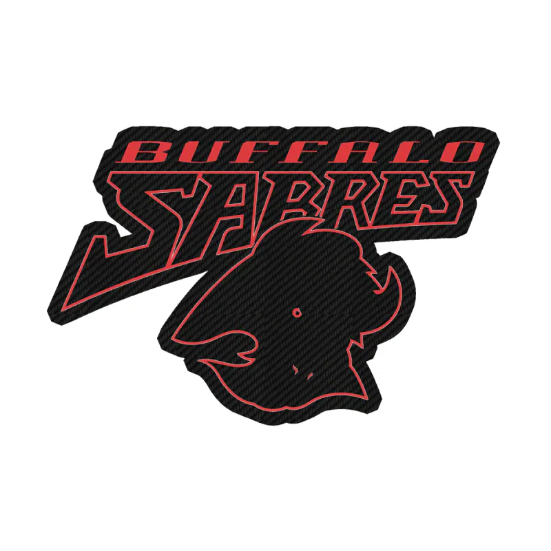 Buffalo Sabres - Retro Buffalo With Name - Carbon Fiber Vinyl Sticker - Custom Size