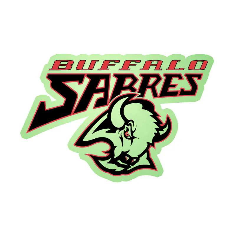 Buffalo Sabres - Retro Buffalo With Name - Glow in the Dark Vinyl Sticker - Custom Size
