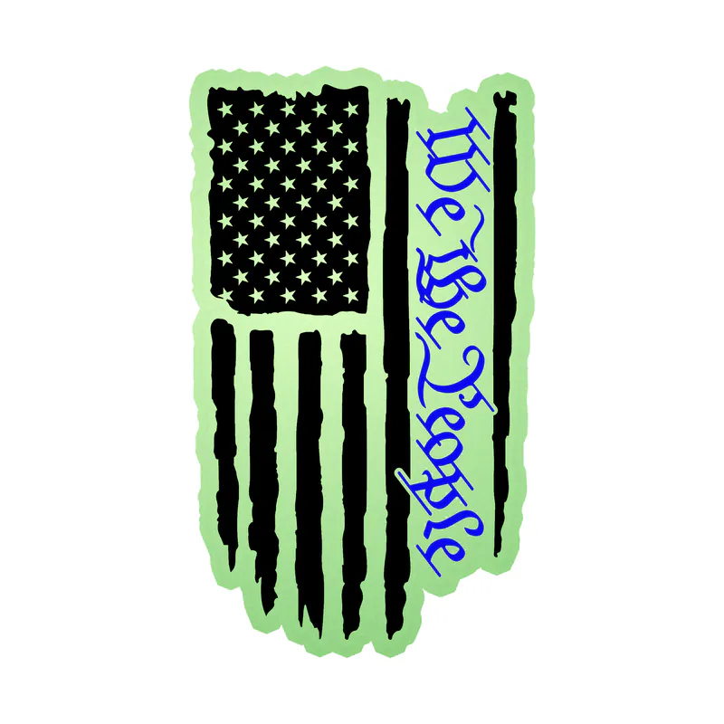 We the People American Flag - Glow in the Dark Vinyl Decal - custom size