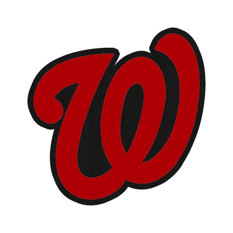 Washington Nationals - Red W - Carbon Fiber Vinyl Sticker - Custom Size