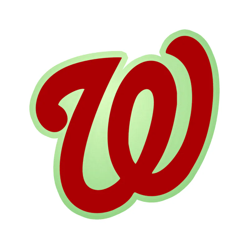 Washington Nationals - Red W - Glow in the Dark Vinyl Sticker - Custom Size
