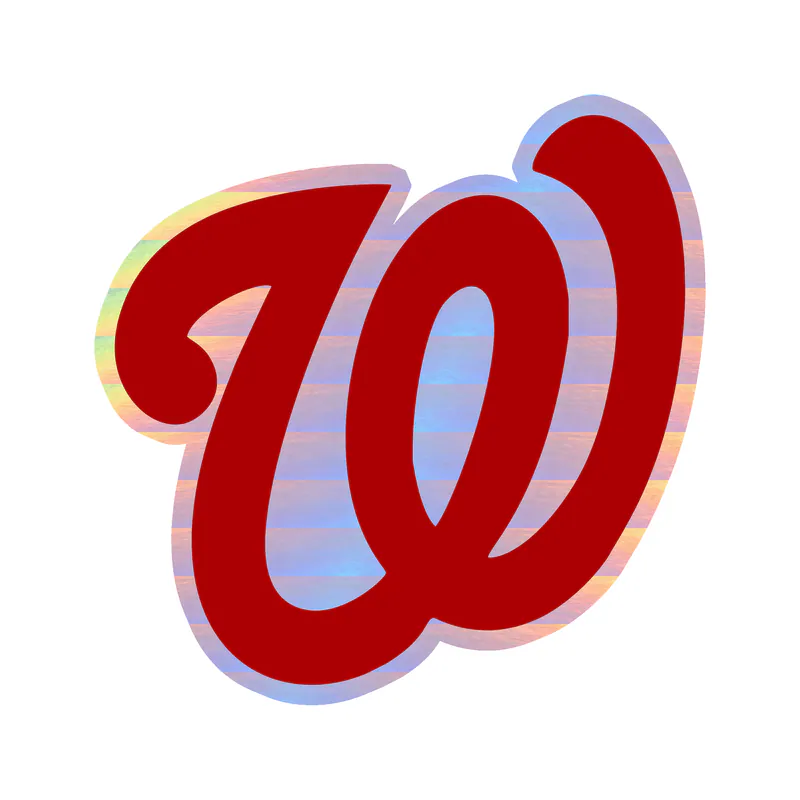 Washington Nationals - Red W - Holographic Vinyl Sticker - Custom Size