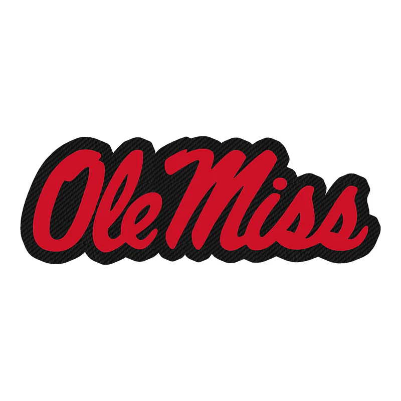 Ole Miss Rebels - Image 2 - Carbon Fiber Vinyl Sticker - Custom Size