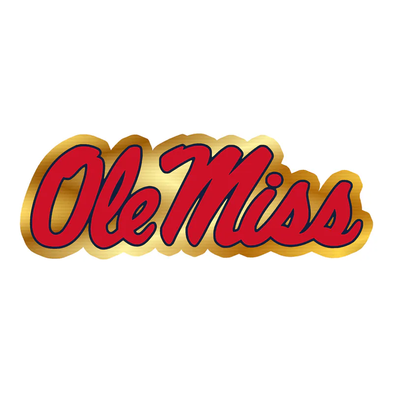 Ole Miss Rebels - Image 2 - Gold Chrome Vinyl Sticker - Custom Size