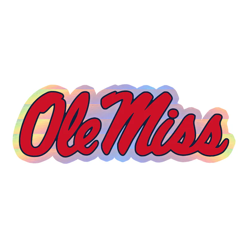 Ole Miss Rebels - Image 2 - Holographic Vinyl Sticker - Custom Size