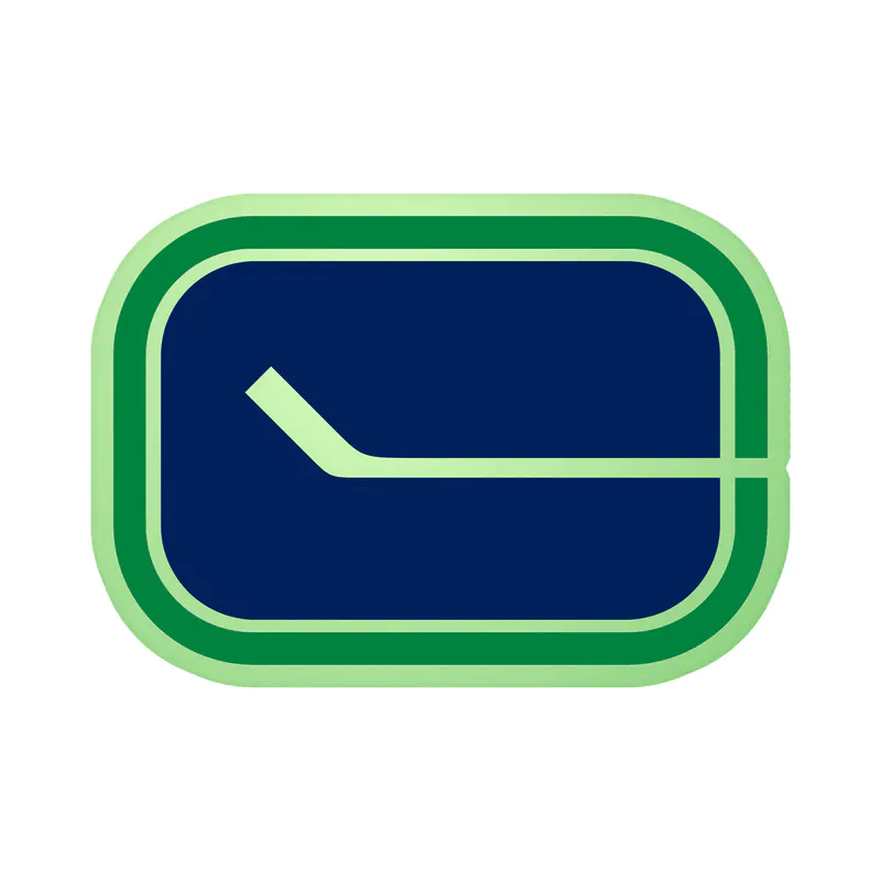 Vancouver Canucks - Rectangle With Hockey Stick - Glow in the Dark Vinyl Sticker - Custom Size