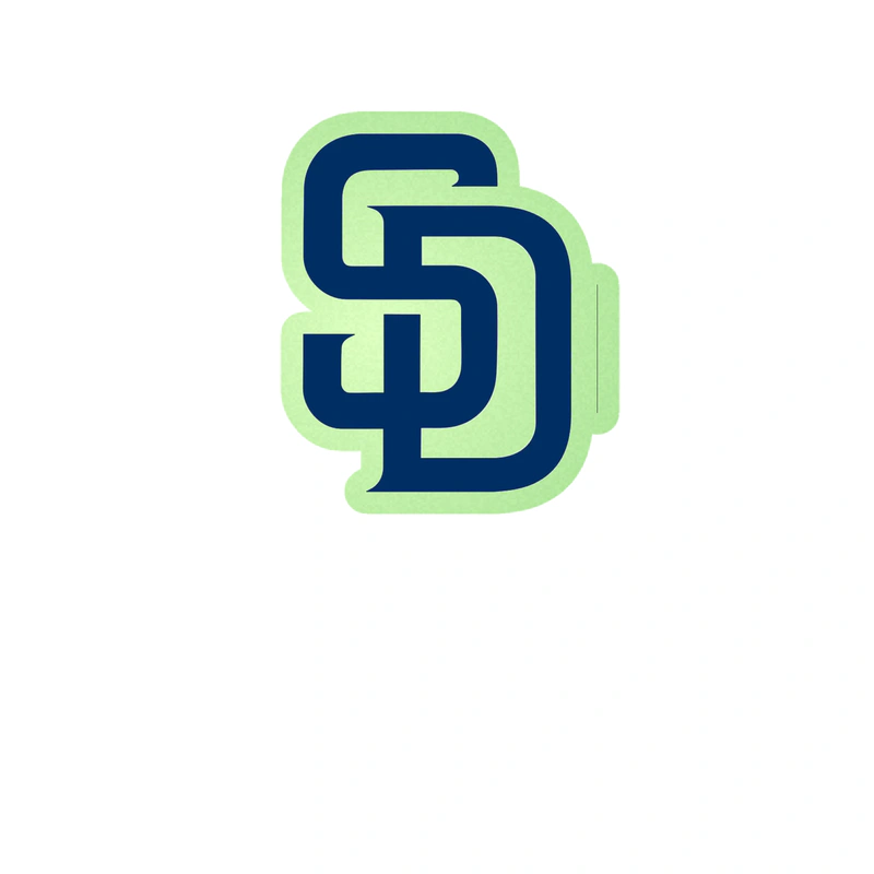 San Diego Padres - Blue SD - Glow in the Dark Vinyl Sticker - Custom Size