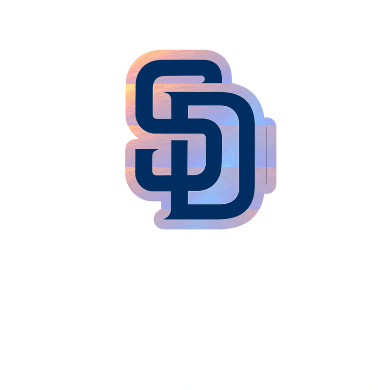 San Diego Padres - Blue SD - Holographic Vinyl Sticker - Custom Size