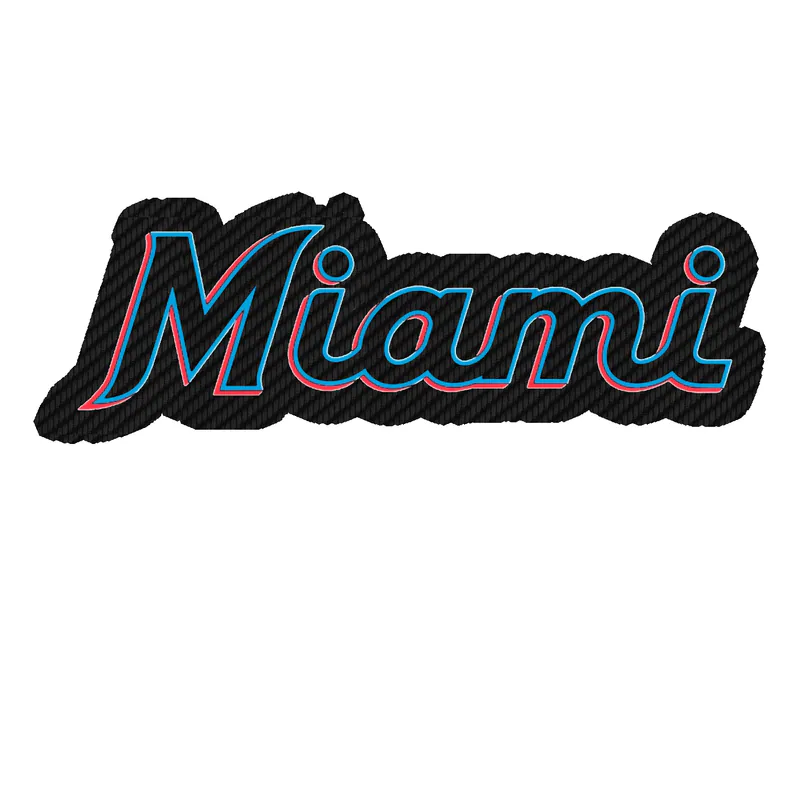 Miami Marlins - Black Miami - Carbon Fiber Vinyl Sticker - Custom Size