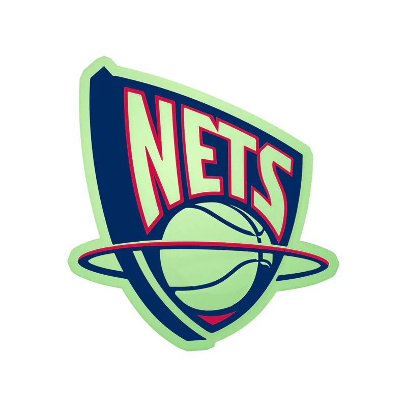 Brooklyn Nets - Basketball Hoop With Nets - Image 2 - Glow in the Dark Vinyl Sticker - Custom Size