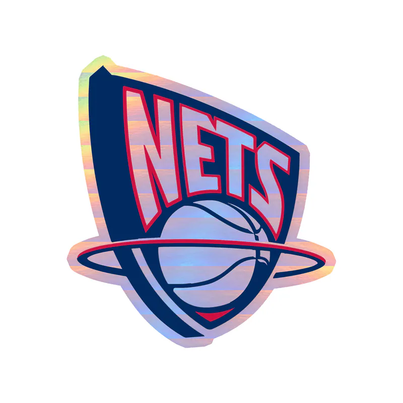 Brooklyn Nets - Basketball Hoop With Nets - Image 2 - Holographic Vinyl Sticker - Custom Size