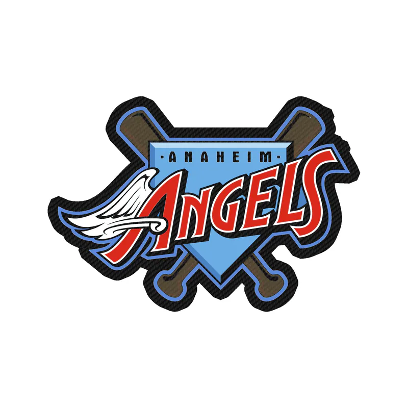 Los Angeles Angels - Plate With Baseball Bat And Wings Carbon Fiber Vinyl Sticker - Custom Size