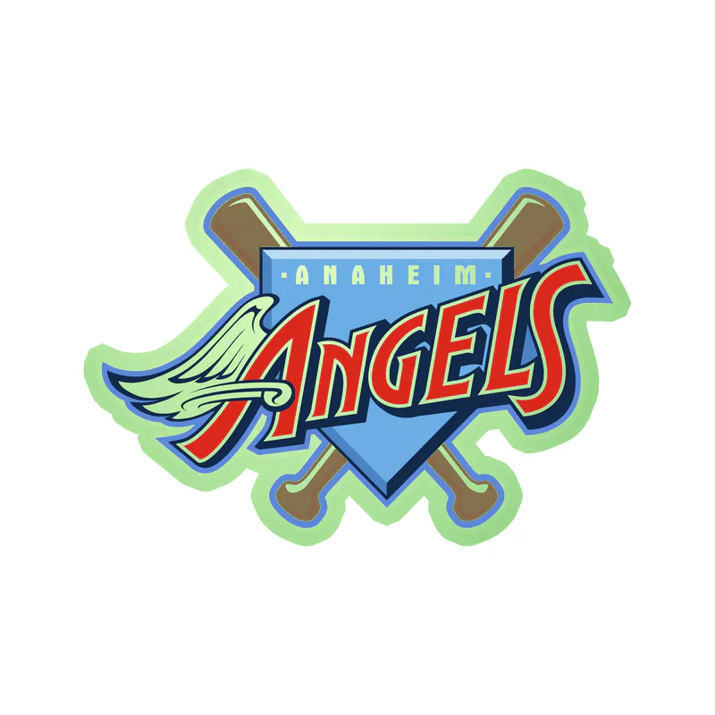 Los Angeles Angels - Plate With Baseball Bat And Wings Glow in the Dark Vinyl Sticker - Custom Size