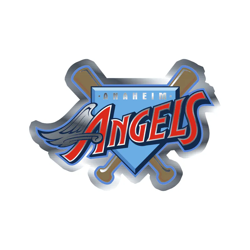 Los Angeles Angels - Plate With Baseball Bat And Wings Silver Chrome Vinyl Sticker - Custom Size
