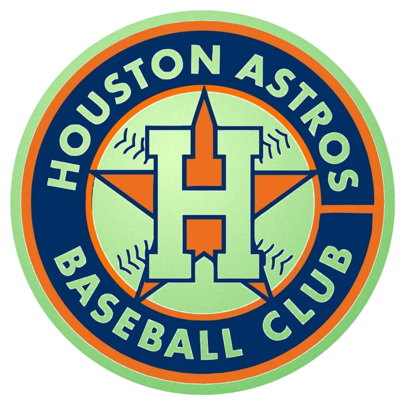 Houston Astros - Circle With Baseball Club - Glow in the Dark Vinyl Sticker - Custom Size