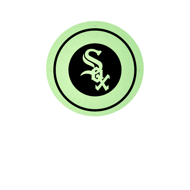 Chicago White Sox - Gray Circle With White Words - Glow in the Dark Vinyl Sticker - Custom Size