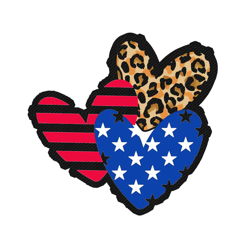 Hearts - Carbon Fiber Vinyl Decal