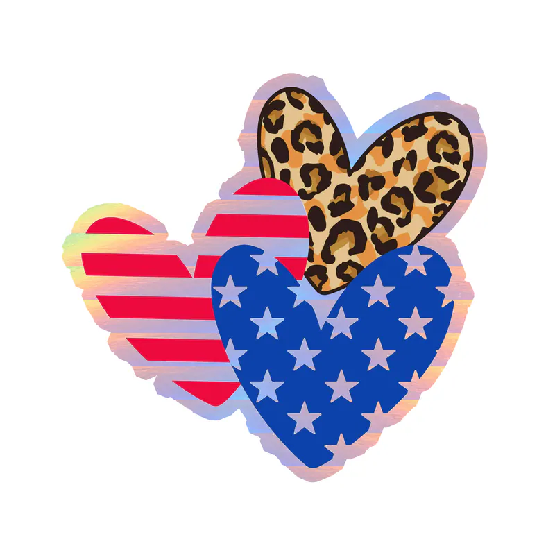 Hearts - Holographic Vinyl Decal