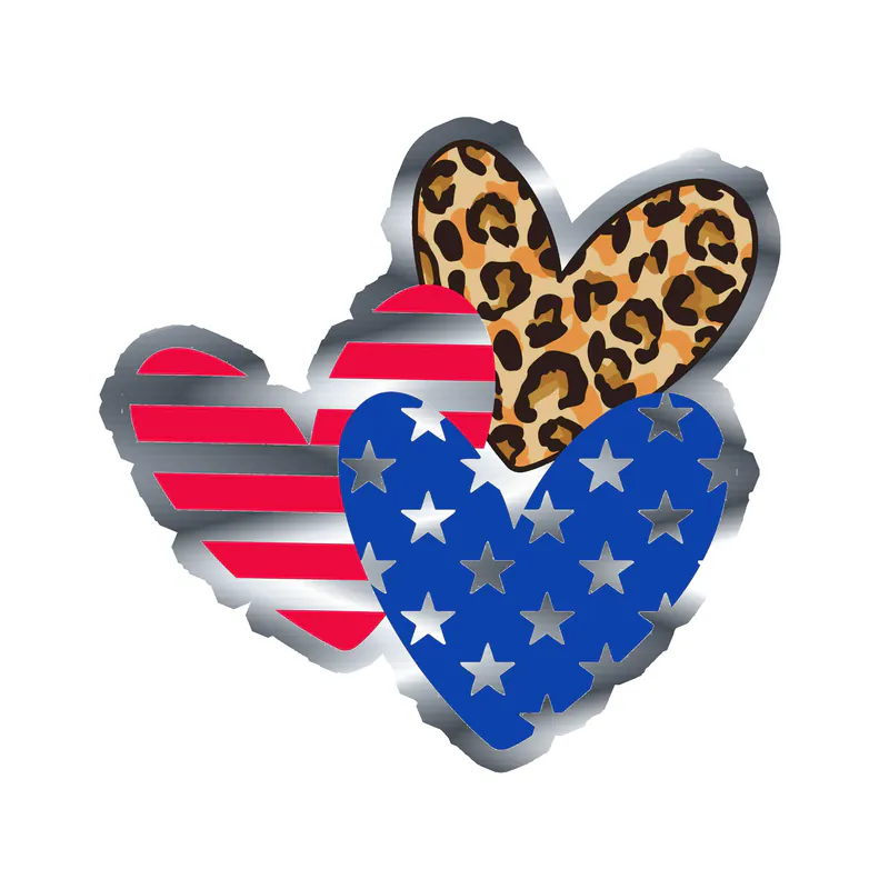 Hearts - Silver Chrome Vinyl Decal