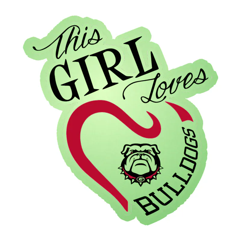 Georgia Bulldogs - This Girl Loves Bulldogs - Glow in the Dark Vinyl Decal - Custom Size