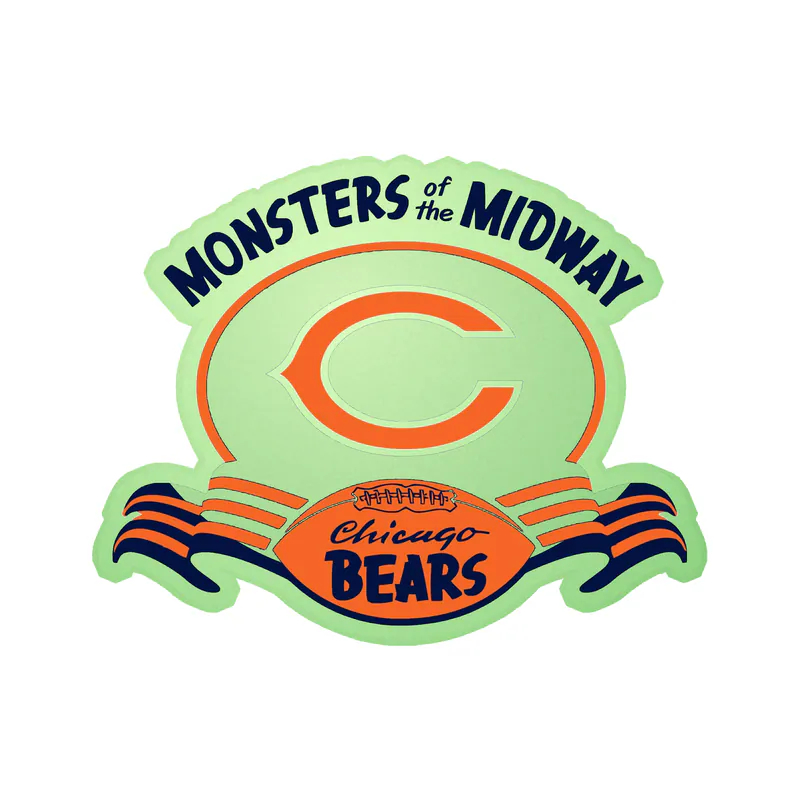 Chicago Bears - Monster Of The Midway - Glow in the Dark Vinyl Sticker - Custom Size