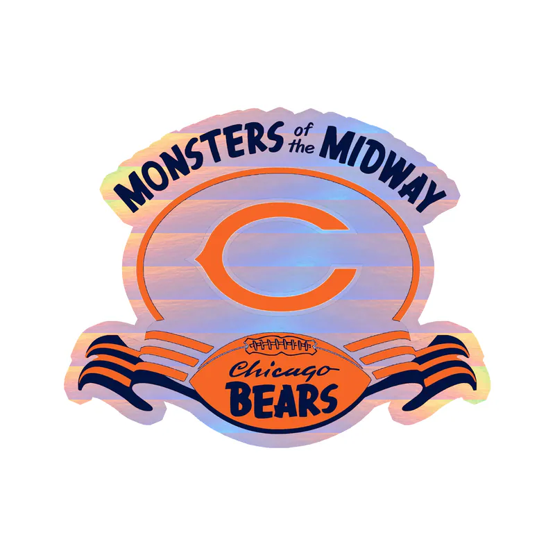 Chicago Bears - Monster Of The Midway - Holographic Vinyl Sticker - Custom Size