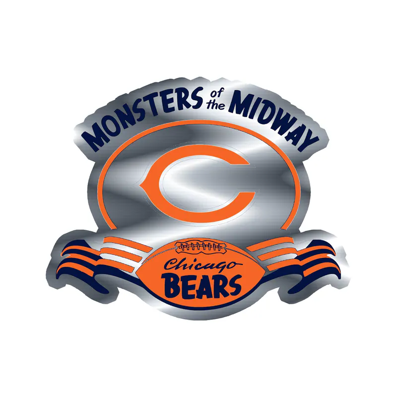 Chicago Bears - Monster Of The Midway - Silver Chrome Vinyl Sticker - Custom Size