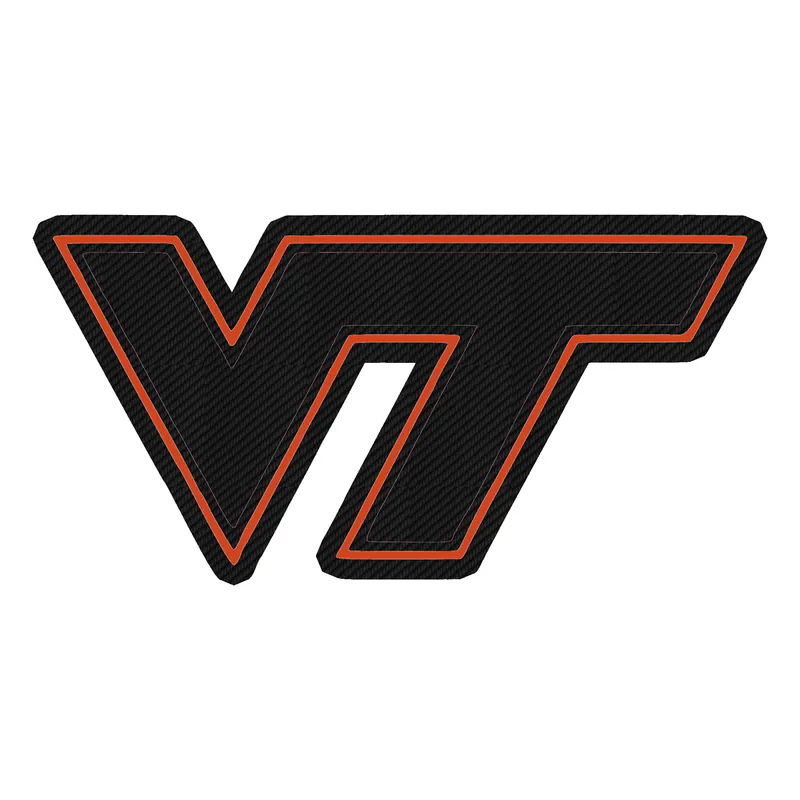 Virginia Tech Hokies - Image 1 - Carbon Fiber Vinyl Decal - Custom Size