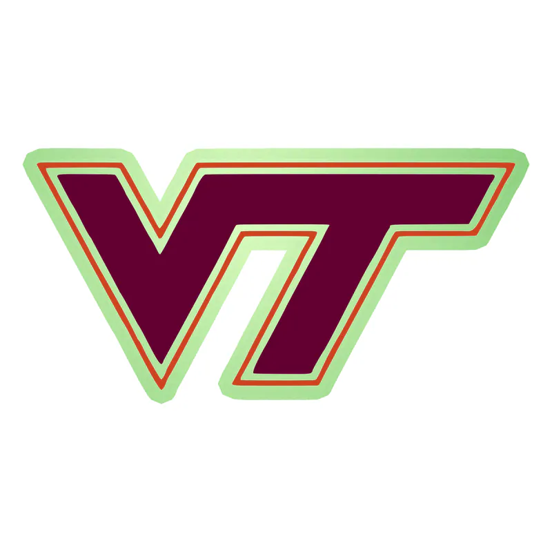 Virginia Tech Hokies - Image 1 - Glow in the Dark Vinyl Decal - Custom Size
