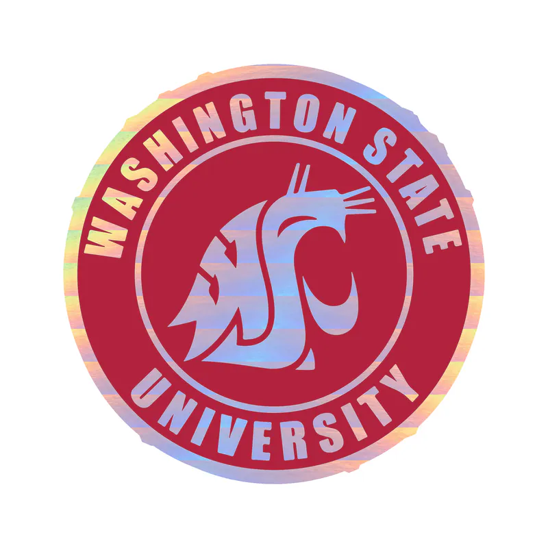 Washington State Cougars - Image 2 - Holographic Vinyl Decal - Custom Size