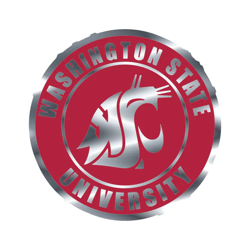 Washington State Cougars - Image 2 - Silver Chrome Vinyl Decal - Custom Size